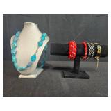 Collection of Beaded Necklaces and Bracelets - displays not inc