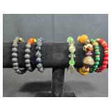 Set of Beaded Stretch Bracelets Assorted Colors and Styles - display not inc