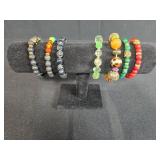 Set of Beaded Stretch Bracelets Assorted Colors and Styles - display not inc