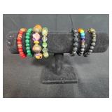 Set of Beaded Stretch Bracelets Assorted Colors and Styles - display not inc