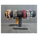 Set of Assorted Fashion Stretch Bracelets Including Monet and Beaded Styles - display not inc