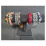 Set of Assorted Fashion Stretch Bracelets Including Monet and Beaded Styles - display not inc