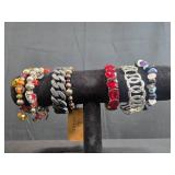 Set of Assorted Fashion Stretch Bracelets Including Monet and Beaded Styles - display not inc