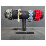Set of Costume Jewelry Stretch Bracelets Assorted Colors and Styles - display not inc