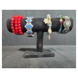 Set of Costume Jewelry Stretch Bracelets Assorted Colors and Styles - display not inc