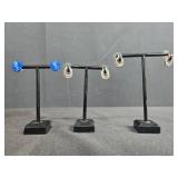 Jewelry Set with Rope Necklace, 3 Pairs of Earrings, and 2 Beaded Bracelets - displays not inc