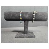 Jewelry Set with Rope Necklace, 3 Pairs of Earrings, and 2 Beaded Bracelets - displays not inc