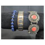 Collection of Assorted Fashion Stretch Bracelets with Beads and Metal Accents - displays not inc