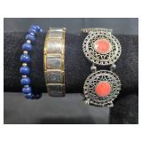 Collection of Assorted Fashion Stretch Bracelets with Beads and Metal Accents - displays not inc