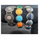 Collection of 6 Beaded Fashion Stretch Bracelets Assorted Styles - display not inc