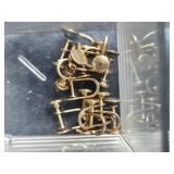 Assorted Vintage Jewelry Repair Parts and Cufflinks in Organizer Box