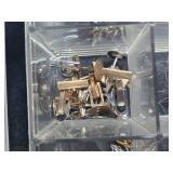 Assorted Vintage Jewelry Repair Parts and Cufflinks in Organizer Box