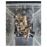 Assorted Vintage Jewelry Repair Parts and Cufflinks in Organizer Box