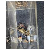 Assorted Vintage Jewelry Repair Parts and Cufflinks in Organizer Box