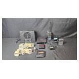 Mixed Lot of Vintage Radios, Scanners, Power Supplies, and Clip-On Lamps