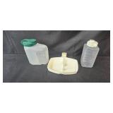 Collection of Kitchenware Items Including Glass Cutting Boards, Mixing Bowls, and Storage Containers