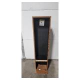 Wooden Media Storage Tower and Shelf with Collection of Cassette Tapes