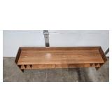 Wooden Media Storage Tower and Shelf with Collection of Cassette Tapes