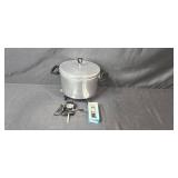 Vintage Mirro-Matic Electric Skillet, Aluminum Pot with Lid, and Cooking Utensil Set