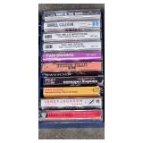Wooden 2-Shelf Display Unit with 27 Assorted Cassette Tapes