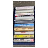 Wooden 2-Shelf Display Unit with 27 Assorted Cassette Tapes