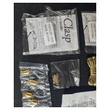 Misc Jewelry Lot with Scarf Clips/Clasps, Stud Earrings, and Charms