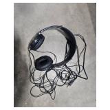 Lot of 3 VCR Players with Cords, Headphones, and Wooden Stand