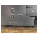 Lot of 3 VCR Players with Cords, Headphones, and Wooden Stand