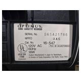 Lot of 3 VCR Players with Cords, Headphones, and Wooden Stand