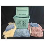 Laundry Basket with Assorted Towels and Lint Roller