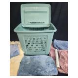 Laundry Basket with Assorted Towels and Lint Roller