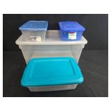 Set of 4 Assorted Storage Totes Sterilite Rubbermaid Sorbet