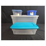 Set of 4 Assorted Storage Totes Sterilite Rubbermaid Sorbet