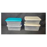 Set of 4 Assorted Plastic Storage Bins with Lids
