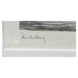 Set of 2 Framed Hand-Colored Prints by Emil Grimminger - Heidelberg and Neuschwanstein Castle