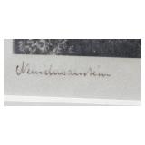 Set of 2 Framed Hand-Colored Prints by Emil Grimminger - Heidelberg and Neuschwanstein Castle