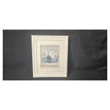 Pair of Framed Floral Prints - Balaz Signed and Vintage Botanical