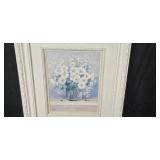 Pair of Framed Floral Prints - Balaz Signed and Vintage Botanical