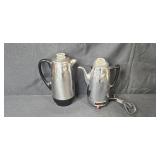 Collection of 4 Vintage Coffee Percolators and Carafe - Farberware, Kenmore, and More