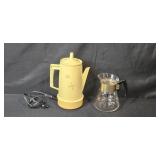 Collection of 4 Vintage Coffee Percolators and Carafe - Farberware, Kenmore, and More