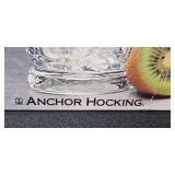 Anchor Hocking Essex Glasses and Wooden Serving Tray Set