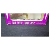 Mixed Decor Lot with Glass Bowl, Blue Glass Bell, Candles, Faux Fruit, and Slim Taper Candle Holder Set