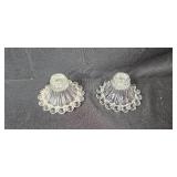 Anchor Hocking Candle Holders & Elegant Vintage Clear Depression Glassware Set - Plates, Bowls, Cups