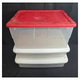 Set of 3 Plastic Storage Boxes with Lids, 56 Quart Capacity