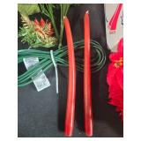 Holiday Decor Collection with Artificial Poinsettia Arrangements and Ceramic Boot Shakers