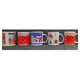 Set of Holiday Themed Ceramic Coffee Mugs