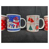 Set of Holiday Themed Ceramic Coffee Mugs