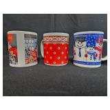 Set of Holiday Themed Ceramic Coffee Mugs