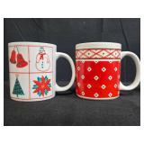Set of Holiday Themed Ceramic Coffee Mugs