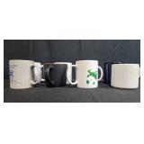 Set of Assorted Ceramic Coffee Mugs with Various Designs
